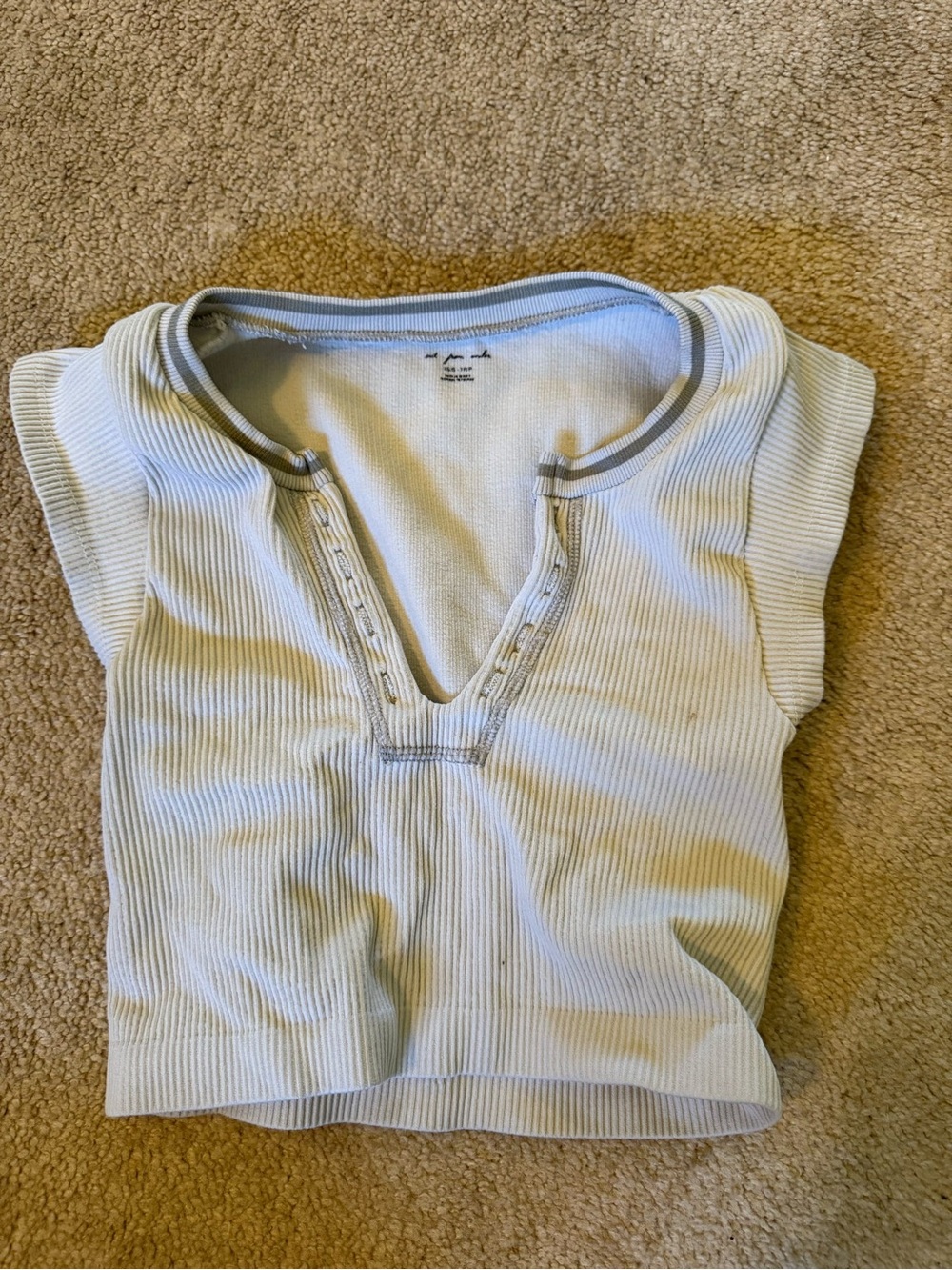 Urban Outfitters Cream Ribbed V-Neck Sweater Tank
